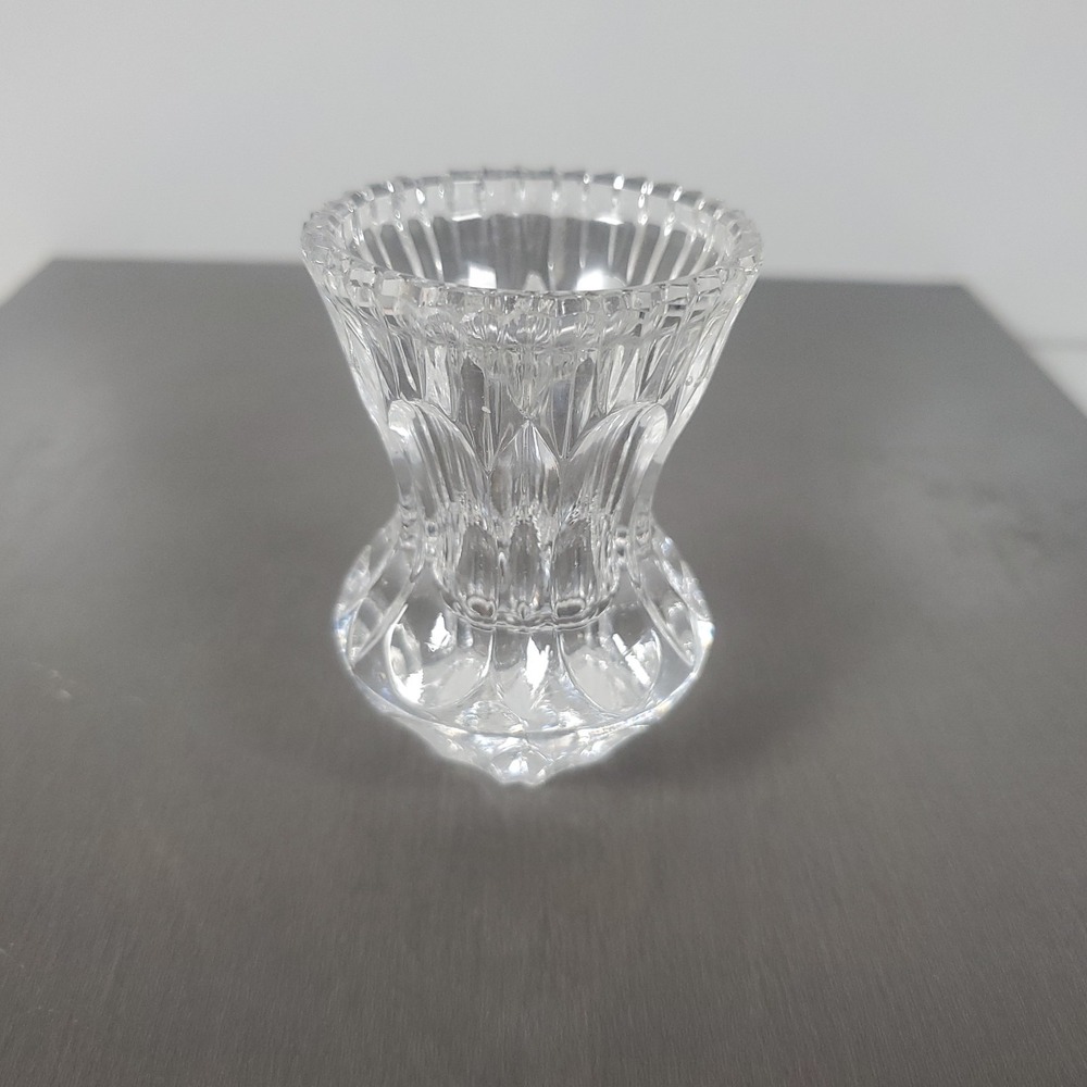 Kristal Zajecar Yugoslavia 24% Lead‎ Crystal 4" Bud Vase Toothpick Holder Vtg